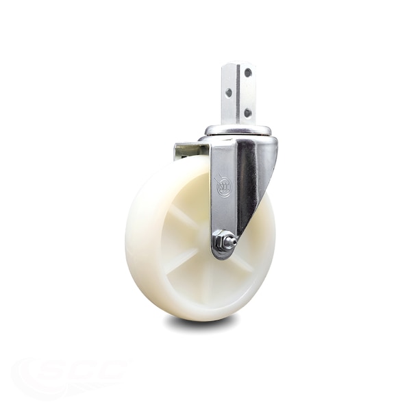 5 Inch Nylon Wheel Swivel 7/8 Inch Square Stem Caster